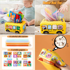 Etyat sensory tissue box replaces real tissue while entertaining with crinkles and vibrant colors.