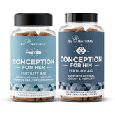 Eu Natural Conception for Her bottle showing hormonal balance support and cycle regularity benefits.