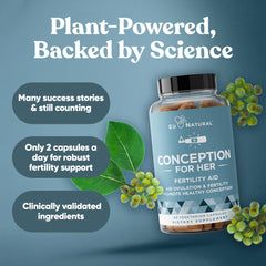 Eu Natural Conception for Her ingredients list features Myo-Inositol, Vitex, Folate, and Vitamin D