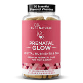 Eu Natural Glow Prenatal bottle front displaying label for trusted prenatal nutrition