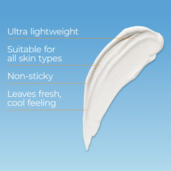 Texture swatch of Eucerin After Sun Lotion demonstrating light, non-greasy feel