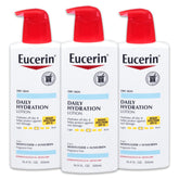 Eucerin Daily Hydration Lotion SPF 15 pump bottle for everyday dry skin hydration.