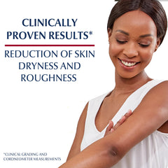 Eucerin Dry Skin Intensive Hand Cream texture close-up showing a rich formula for relief on rough skin.