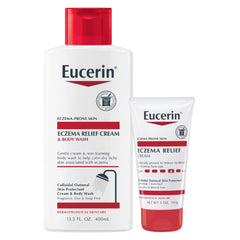 Eucerin Eczema Relief Body Wash bottle shown for sensitive skin care benefits