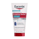 Eucerin Eczema Relief Hydrogel tube front shows fragrance-free, non-greasy daily use benefits.