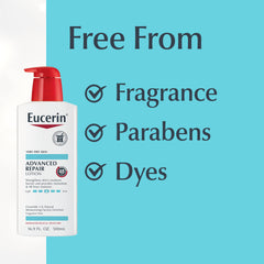 Close-up of Eucerin fragrance-free texture showing gentle cleansing.