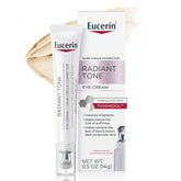 Eucerin Radiant Tone Eye Cream application demonstrates easy under-eye coverage and brightness