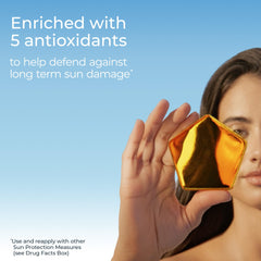 Eucerin Sun Age Defense application on skin demonstrates lightweight, non-greasy finish.