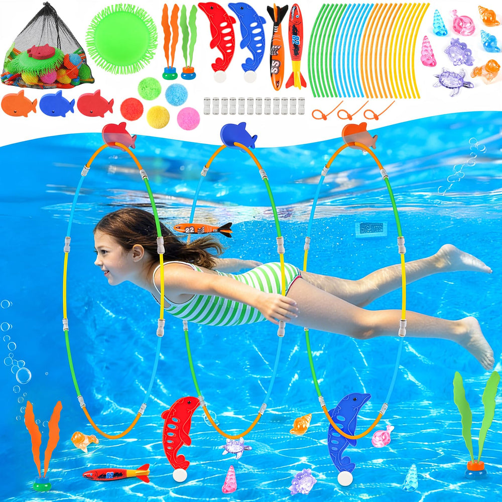 EULRGAUS diving rings for pool play with easy setup and bright visibility.
