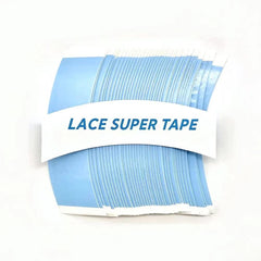 Eumos wig tape blue curved strip secures lace fronts for natural-looking wear.