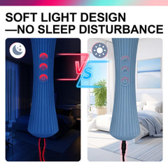 Flexible 360° neck on EUOTHY wand massager targets knots in neck and shoulders.