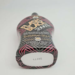 Creamy European Gold Flash Black 3000X lotion spread evenly for a smooth bronze finish.
