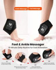 EURPMASK Foot Renew Massager around the ankle for daily relief and wrap fit.