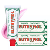 EUTHYMOL Original Pink toothpaste pack-2 tubes for fluoride-free daily use.
