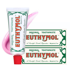 EUTHYMOL Original Pink toothpaste pack-2 tubes for fluoride-free daily use.