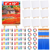 Evatage canvas and easel kit with 8x10 canvases for smooth painting experiences.