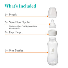 Evenflo Balance Plus bottle features a simple 3-piece construction for easy cleaning