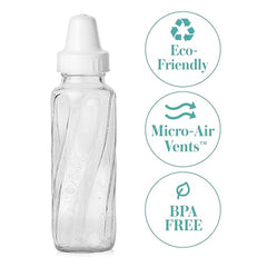 Evenflo classic glass bottle twist hold—ergonomic design for comfortable feeding.