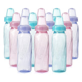 Evenflo Classic Tinted Bottle side view pink, easy to hold during feeding.