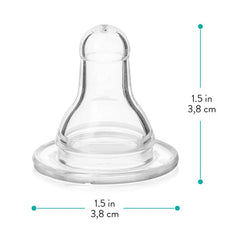 Evenflo Feeding Classic nipple micro air vents prevent nipple collapse during feeds.
