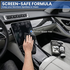 EVEO Total Car Interior Cleaner Kit leather cleaning on seats removes grime without harming texture.
