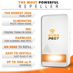 Ever Pest Ultrasonic compact device close-up highlights safe operation.