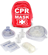 Ever Ready First Aid adult CPR mask with one-way valve for safe rescue use.