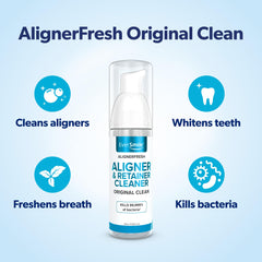 EverSmile AlignerFresh foam applied in mouth for quick whitening and cleaning.
