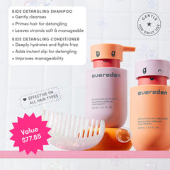 Detangler brush for kids from Evereden easing knot removal.
