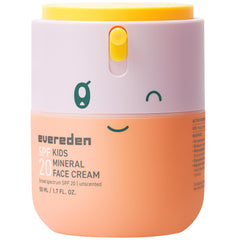 Evereden Kids Face Cream bottle front showing fragrance-free SPF protection for daily use.