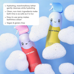 Evereden Cloud Body Wash creates bubble castles for imaginative bath play.