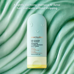 Evereden kids shampoo demonstrates frizz control and shine after cleansing.