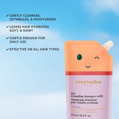 Evereden Kids Shampoo Refill lather in a bowl indicates easy-to-rinse texture.