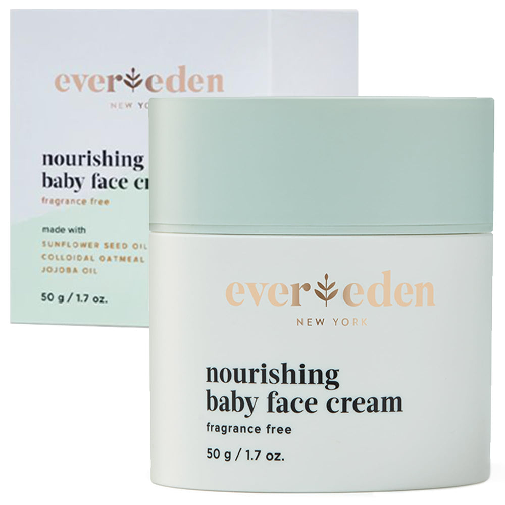 Evereden Nourishing Baby Face Cream bottle showing non-greasy hydration for delicate skin