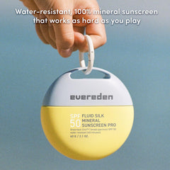 Evereden SPF50 Fluid Silk water-resistant test shot suitable for swimming and sweating
