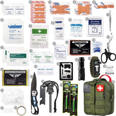 EVERLIT survival kit contents neatly organized inside the pouch