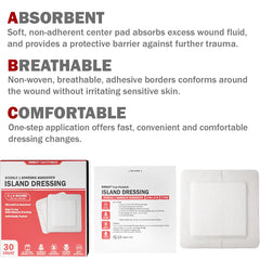 Everlit Island Dressing latex-free foam provides gentle cushioning and conforming fit.