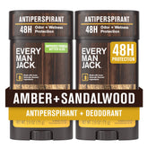 Every Man Jack Amber + Sandalwood 2-pack bottle for daily protection
