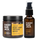 Every Man Jack beard oil bottle pour showing hydration and subtle shine