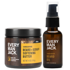 Every Man Jack beard oil bottle pour showing hydration and subtle shine