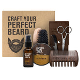 Every Man Jack beard oil bottle with sandalwood scent nourishes and softens facial hair.