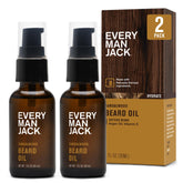 Every Man Jack Sandalwood Beard Oil bottle for smooth, conditioned beard.