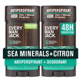 Every Man Jack Sea Minerals Citron deodorant outer pack showcasing eco-friendly packaging for sustainable grooming.