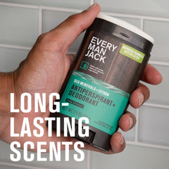 Every Man Jack three-scent variety pack on display with bold colors.