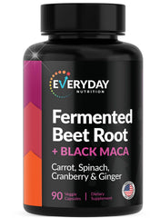 EVERYDAY NUTRITION bottle front featuring Organic Fermented Beet Root Capsules for daily vitality.