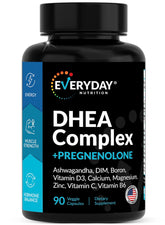 EVERYDAY NUTRITION DHEA Micronized bottle front shows hormonal balance support.