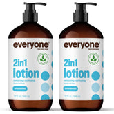 Everyone 2in1 unscented lotion bottle pour for quick hydration.