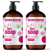 Everyone 3-in-1 Berry Blast bottle shows gentle cleansing for kids.