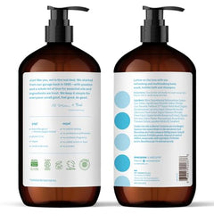 Everyone 3-in-1 unscented bottle label closeup reveals fragrance-free, dye-free formulation.