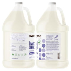 Pouring the Everyone Lavender and Coconut refill into the bottle for easy top-ups.